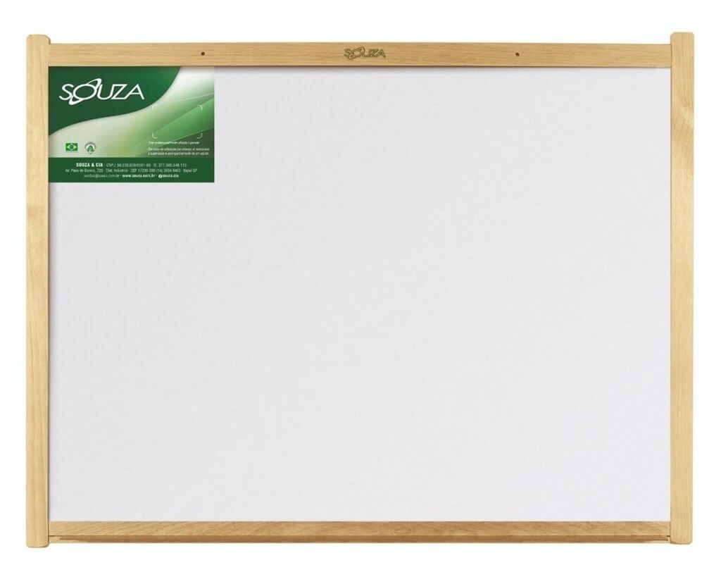 Quadro Branco Moldura Madeira Pinus Luxo 150X120cm Souza