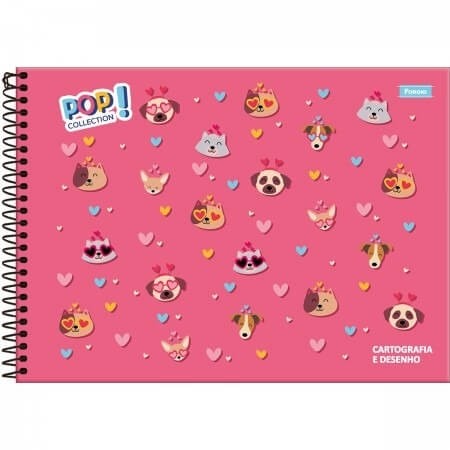 Caderno de Desenho Capa Dura Pop Collection 96 fls