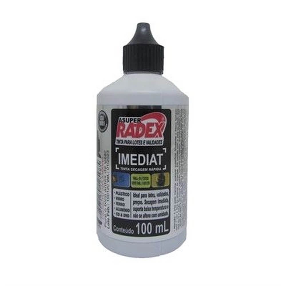 Tinta para Carimbo Imediat Preto Radex 100ml