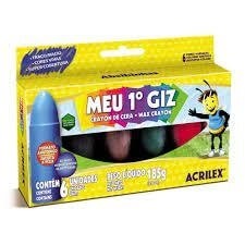 Giz De Cera Acrilex Meu Primeiro Giz 06 Cores