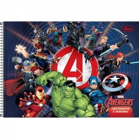 Caderno de Desenho Capa Dura Avengers 80 fls