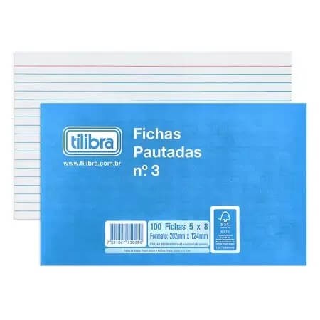 Ficha Pautada Número 3 Tilibra 5x8 1 Folha