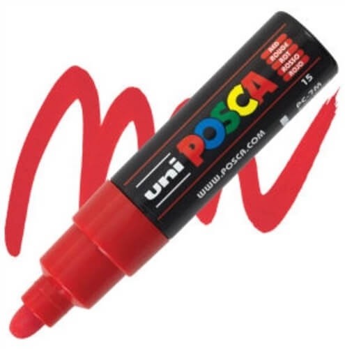 Caneta Posca PC-7M Vermelha 1 UN