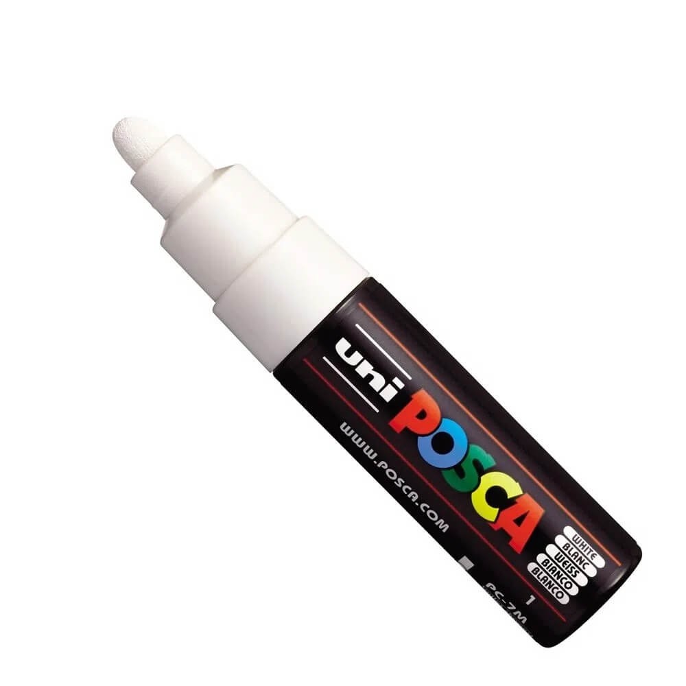 Caneta Posca PC-7M Branca 1 UN