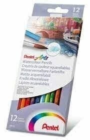 Lápis de cor Pentel Aquarelável 12 Cores