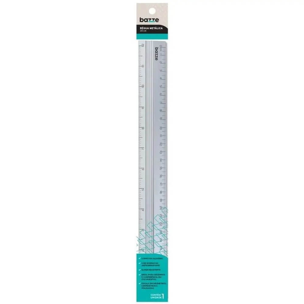 Régua 30cm  Alumínio Bazze