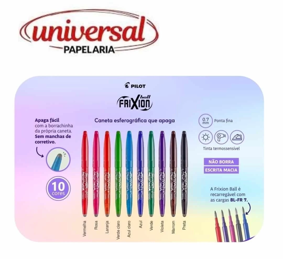 Caneta Apagável Frixion Ball BL-FR7 PILOT 1 UN