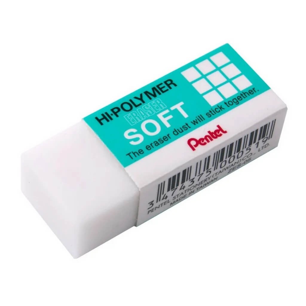 Borracha Plástica Branca Pentel Hi-Polymer Soft ZES-05E 1 UN