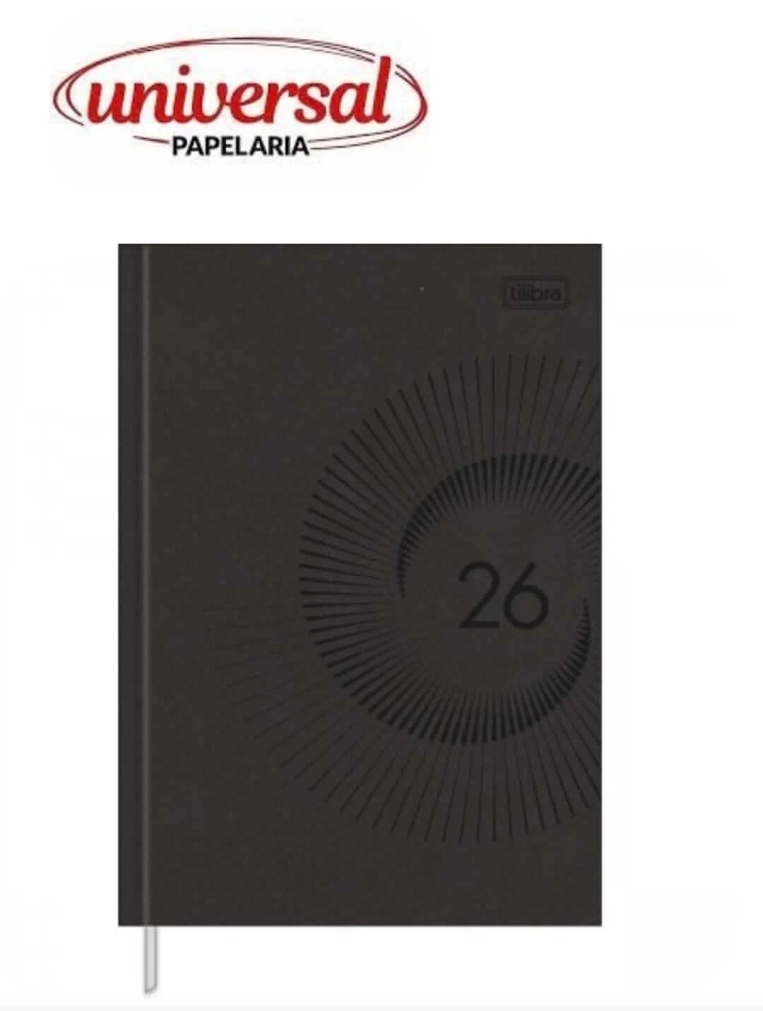 Agenda Executiva Costurada Diária 14,5 x 20,5 cm Prátika Preta 2026 Tilibra