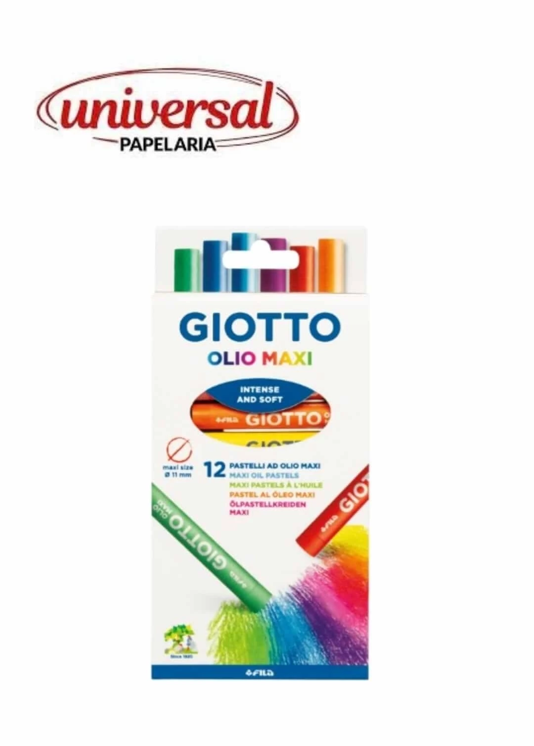 Giz Pastel Oleoso c/12 Olio Maxi Giotto