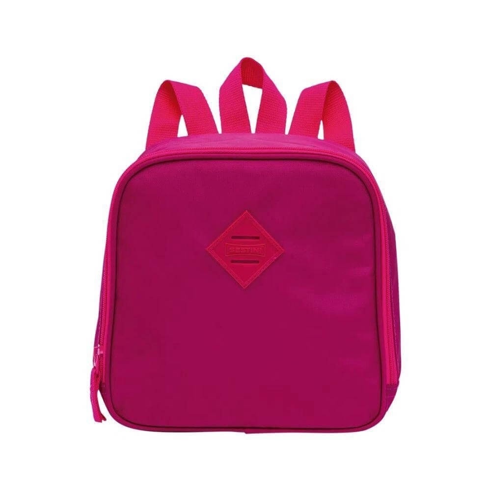 Lancheira Sestini Lunch Crinkle  Pink Nylon, Alça Carona