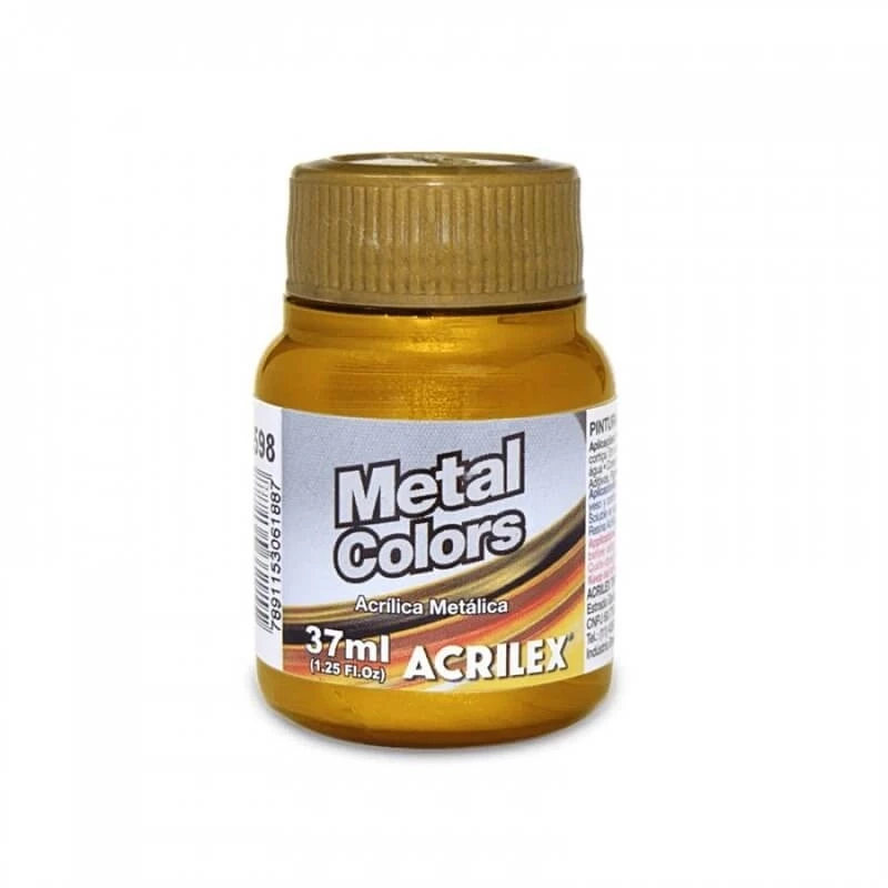 Tinta Acrílica Douarada Solar 37ml Metal Colors 598 Acrilex