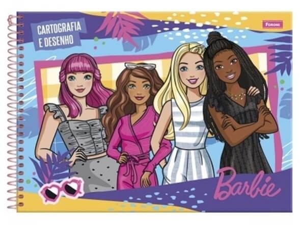 Caderno Cartografia Capa Dura 80 Folhas Barbie Foroni