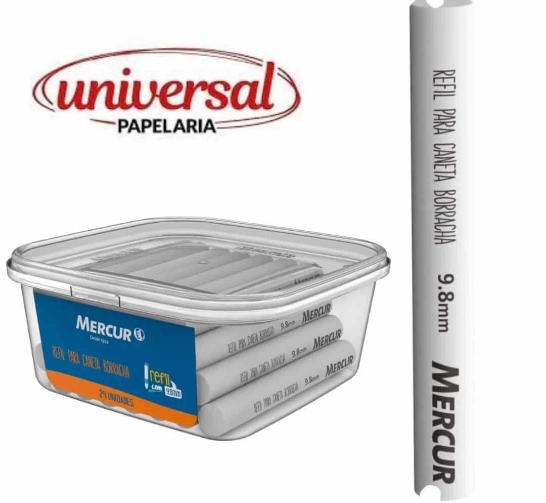 Refil para Caneta Borracha Mercur 9.8mm Branca 1 UN