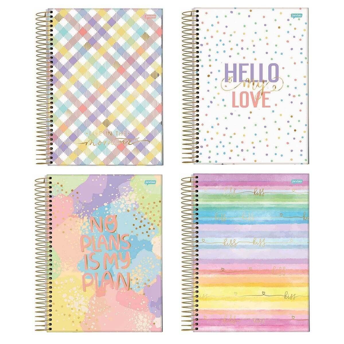Caderno Colegial 10 Matérias 160 Folhas La Creme Jandaia 1 UN