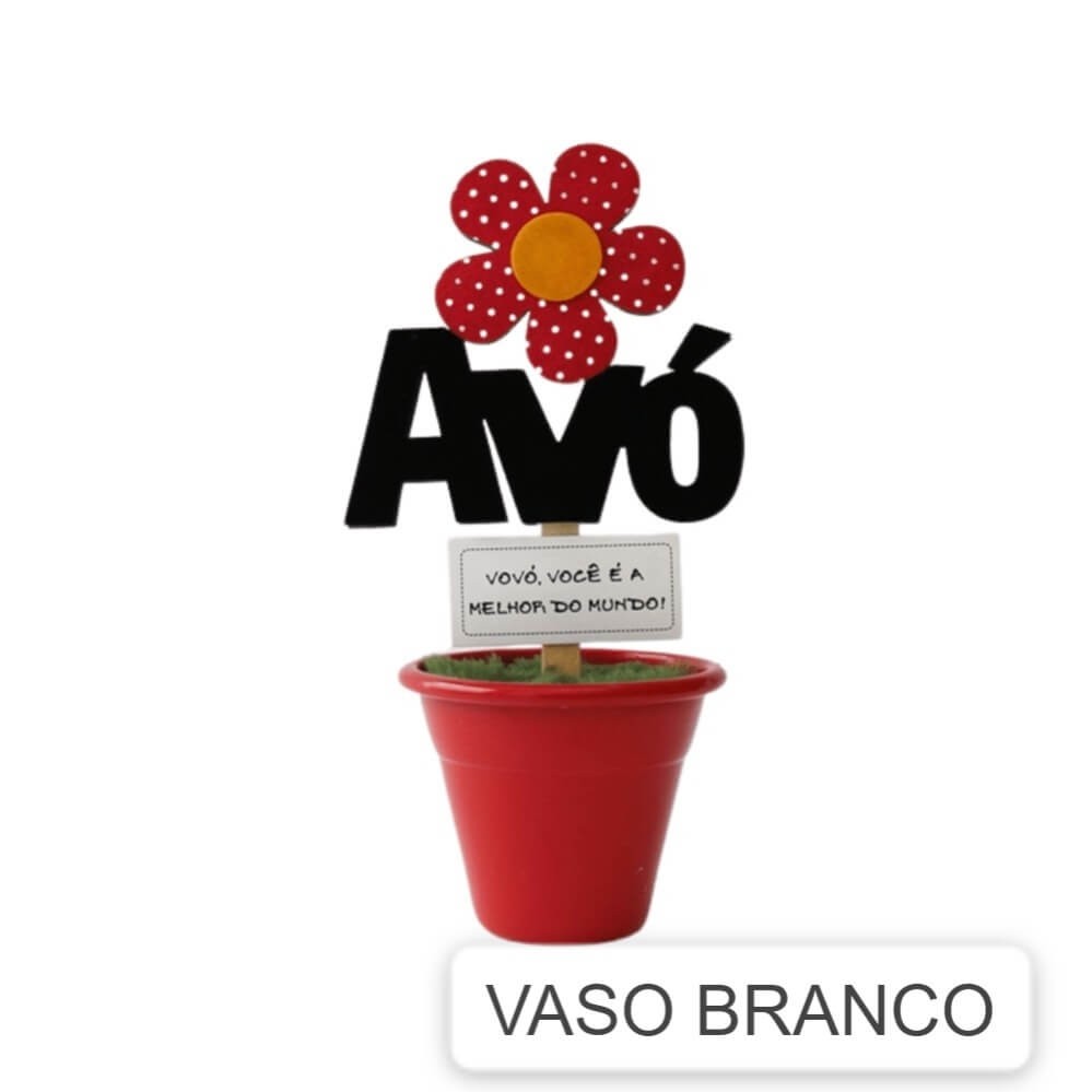 Mini Vaso Avó Flor 17cm Fina Ideia