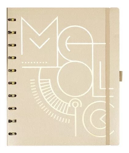 Planner Mettalic Systemflex Ultra Dourado Ótima