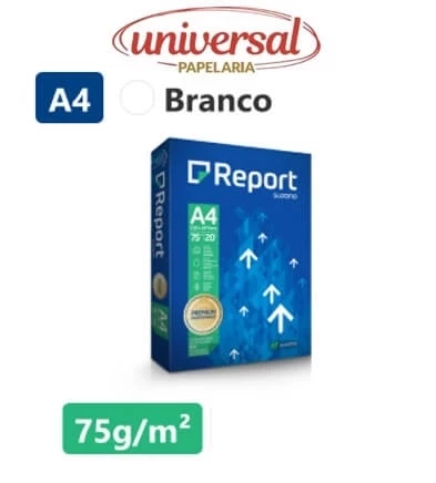 Papel Sulfite Report A4-210 x 297 mm 75g Branco resma com 500 Folhas