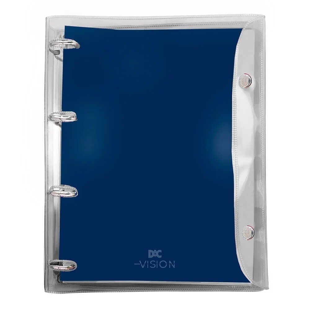 Fichário Universitário Cristal Dac Vision Azul 192 Fls 1 UN