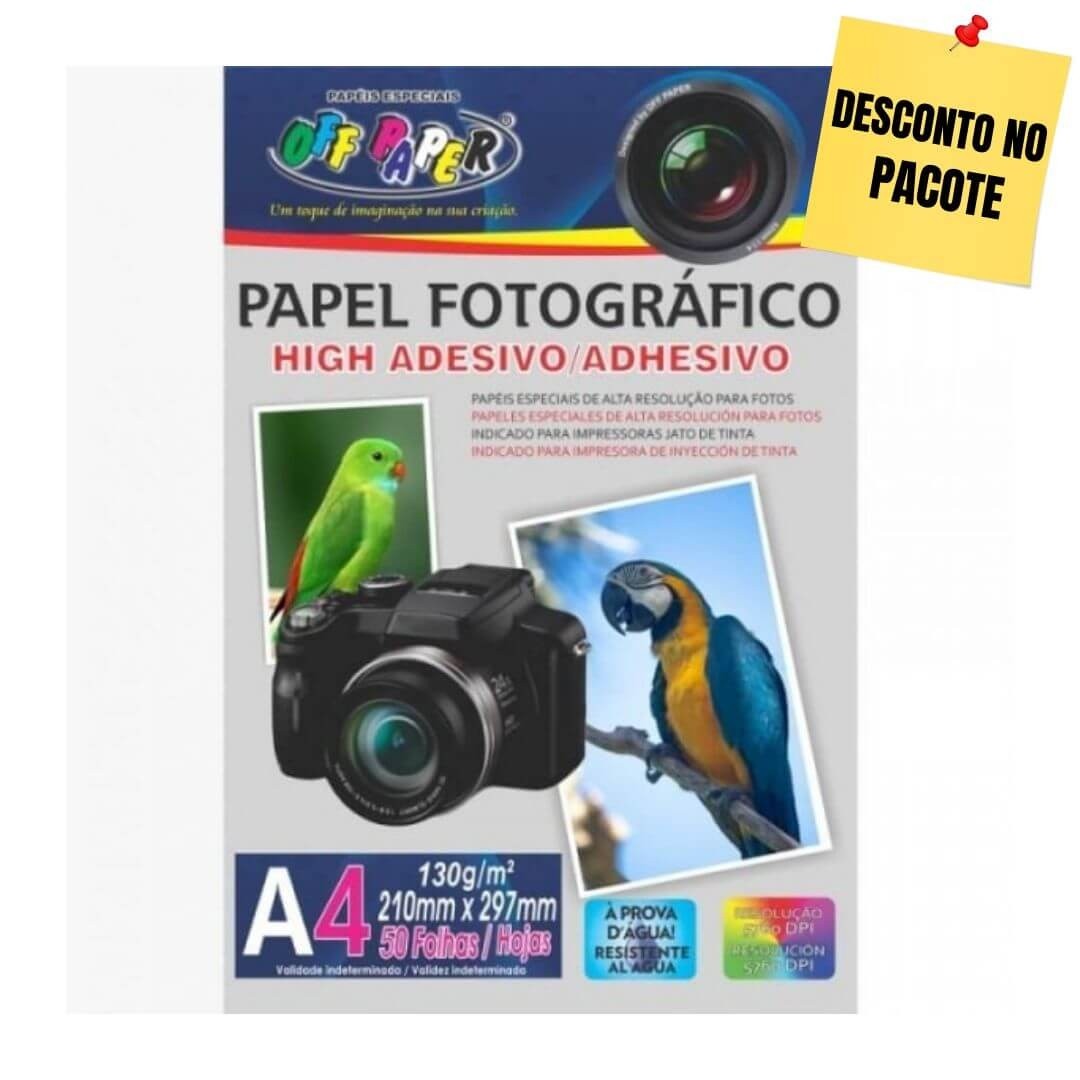 Papel Fotográfico High Adesivo A4 130g Off Paper 1 Folha