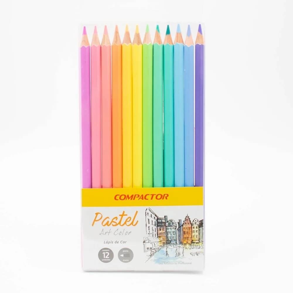 Lápis de Cor Art Color Tons Pastel c/12 Compactor 1 UN