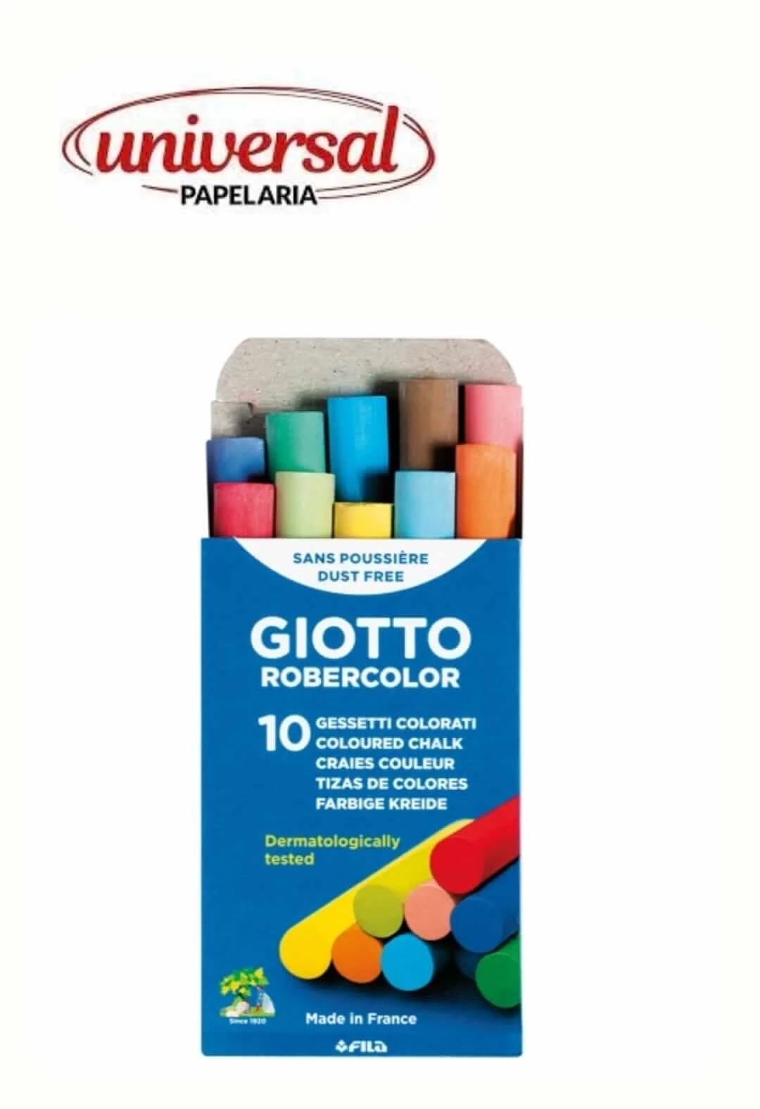 Giz Escolar Giotto Cores Antialergico c/ 10