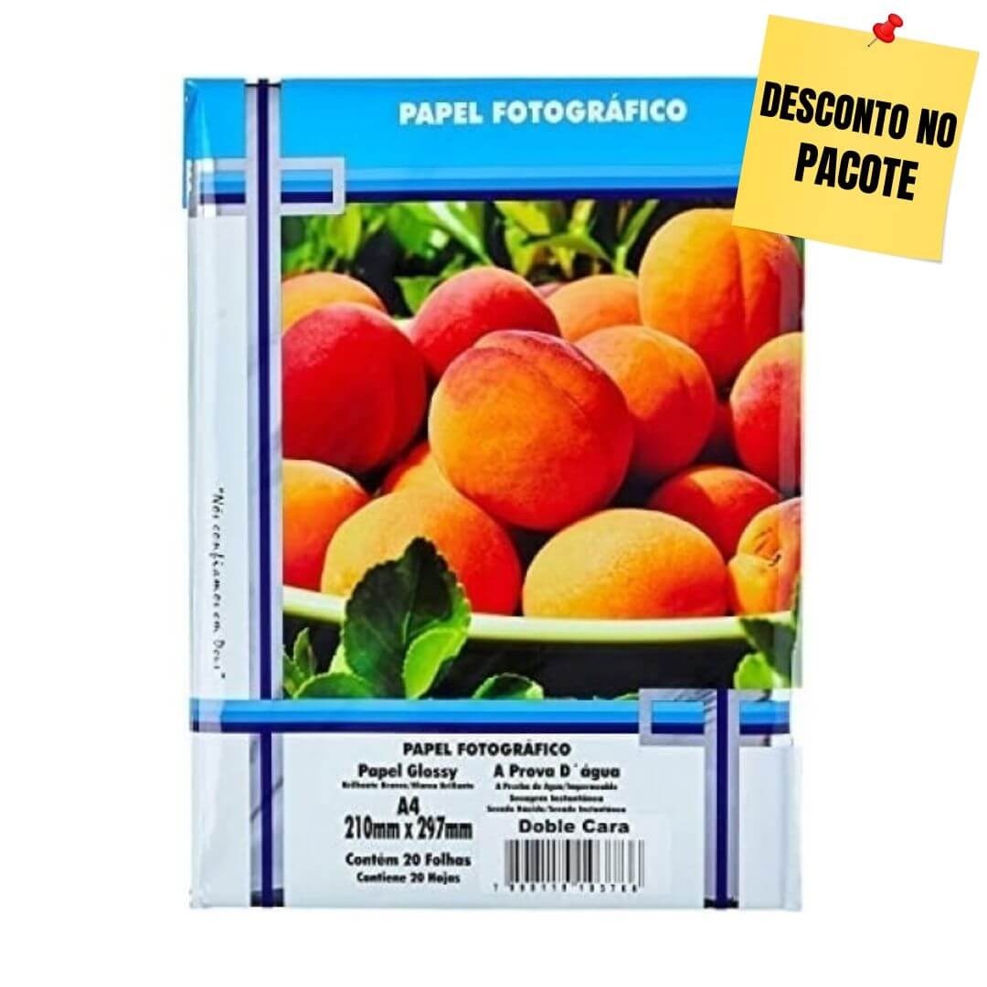 Papel Fotografico Inkjet A4 Glossy Dupla Face 180G  Masterprint