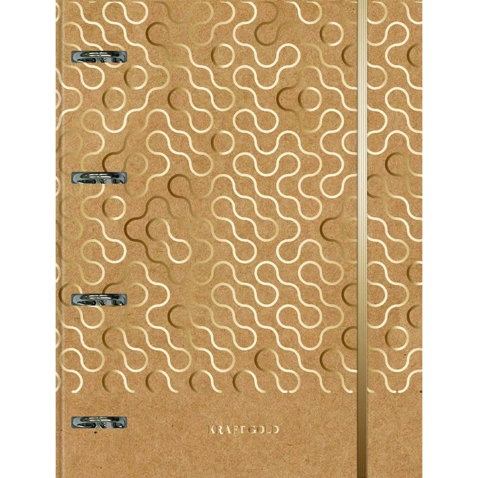 Fichario Colegial Caderno Argolado 80 Folhas Kraft Gold
