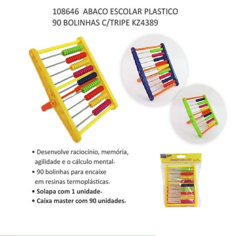 Abaco Escolar Plastico 90 bolinhas KZ4389 - Kaz