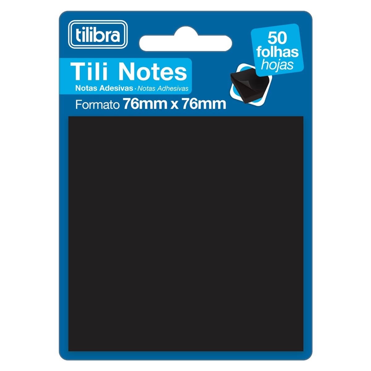 Bloco Adesivo Tili Notes Preto 76x76 50 Folhas Tilibra