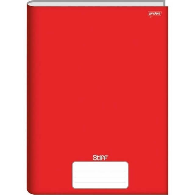 Caderno Brochurão Capa Dura Grande Vermelho 96 folhas Stiff Jandaia