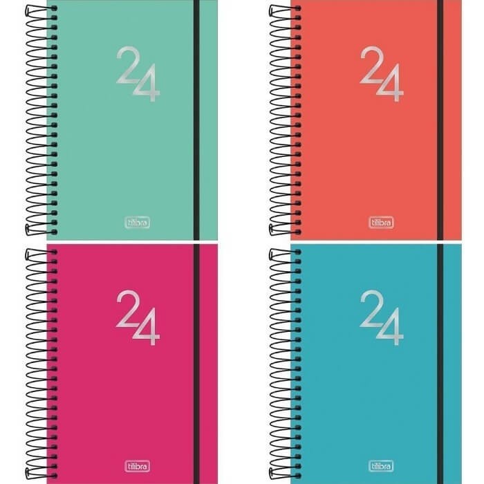 Agenda Espiral Diária 14 x 20 cm Neon 2024 Tilibra