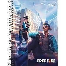 Caderno Espiral Capa Dura Universitário 1 Matéria Free Fire 80 Folhas