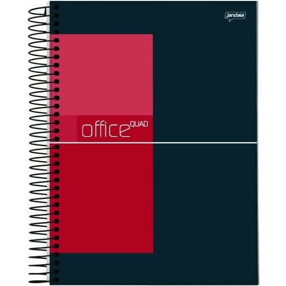Caderno Quadriculado Office 1x1 Espiral  96 Folhas Capa Dura 1 UN
