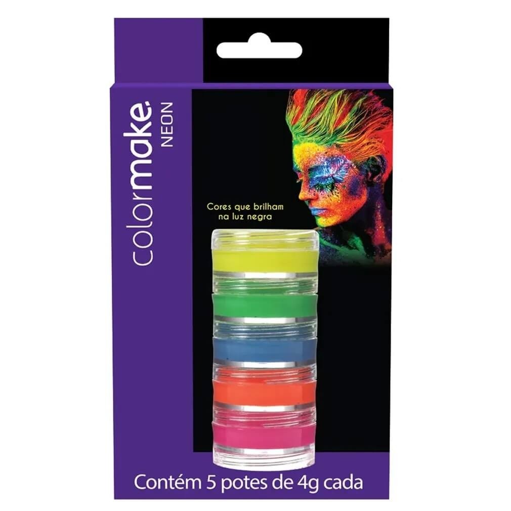 Kit Tinta Facial Cremosa Neon 4g - 5 Unidades