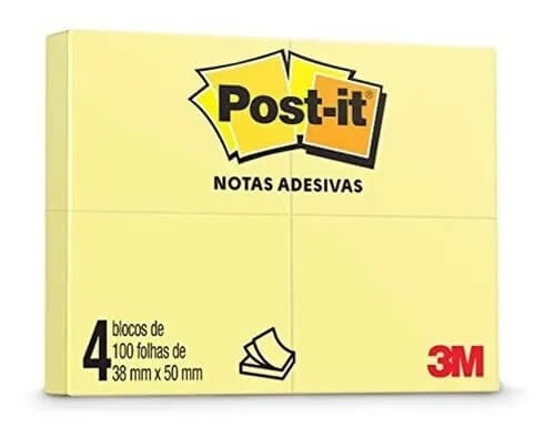 Bloco Adesivo 38x50 Amarelo Post-it 3M