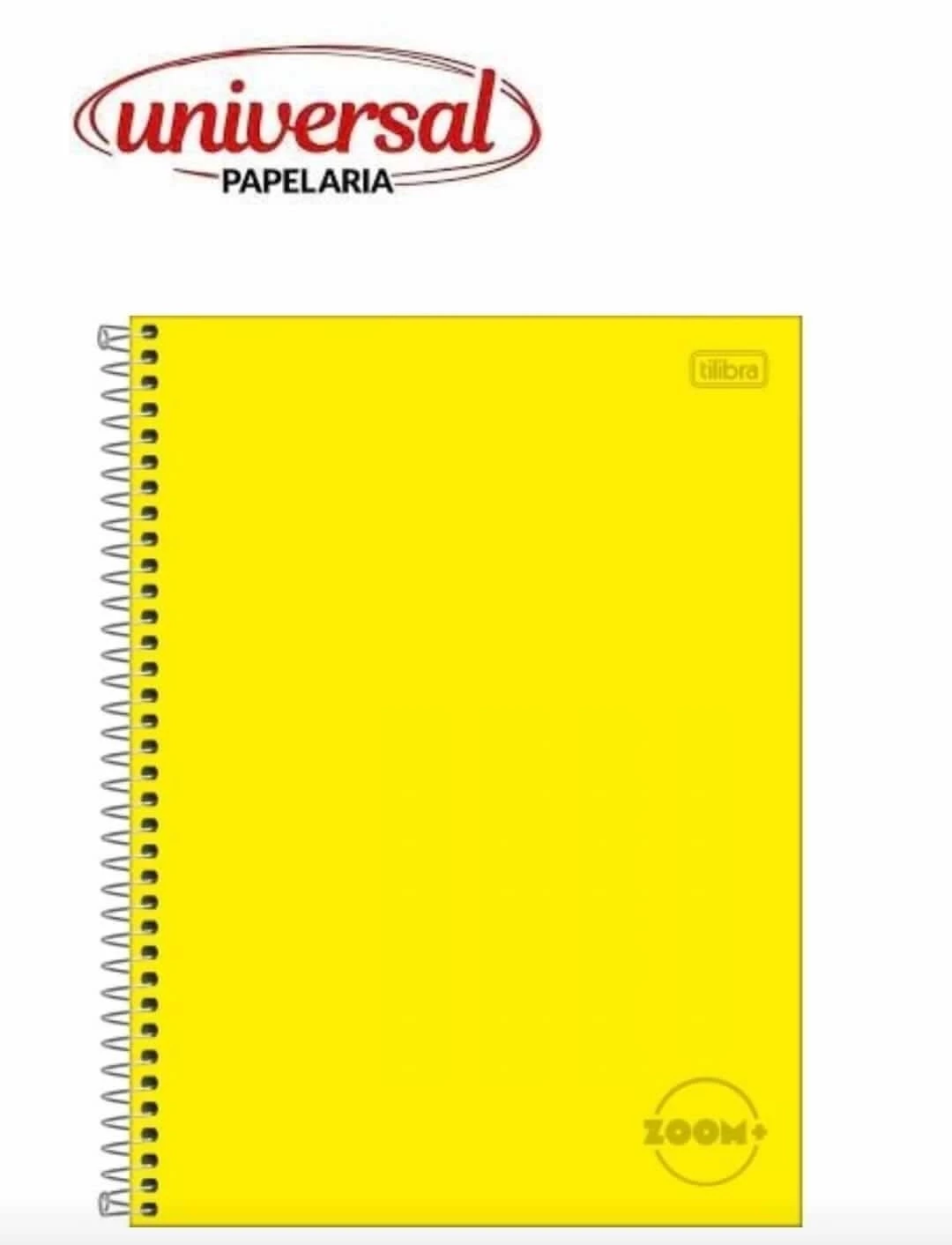 Caderno Espiral Capa Dura Universitário 1 Matéria Zoom+ Amarelo 96 Folhas