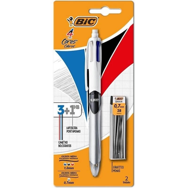 Caneta Esferográfica Bic 4 Cor + lap + graf 0.7MM