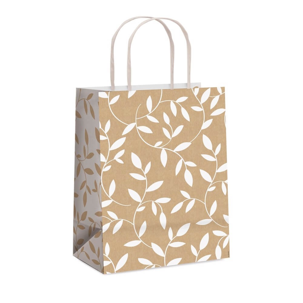 Sacola Papel Terrazzo Branco M 26X19.5X9.5 1UN