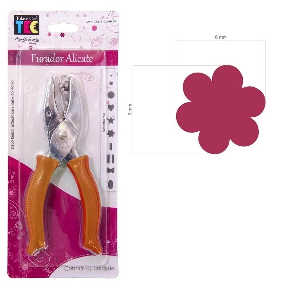 Furador Scrapbook Alicate Papel e Eva Flor 6mm