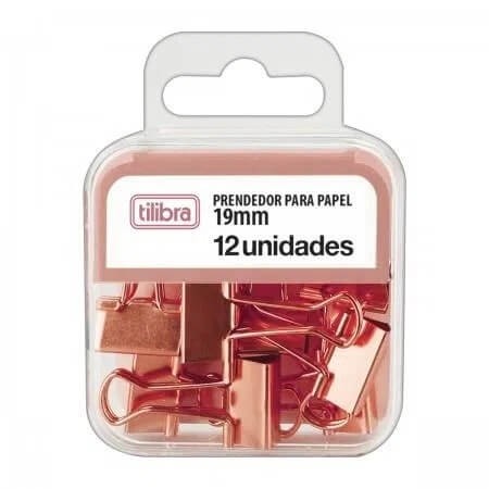 Prendedor de Papel 19mm Rose 12 Unidades Tilibra