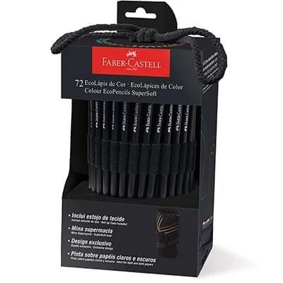 Lápis de Cor EcoLápis SuperSoft 72 Cores + Estojo de Tecido Faber-Castell PT 1 UN