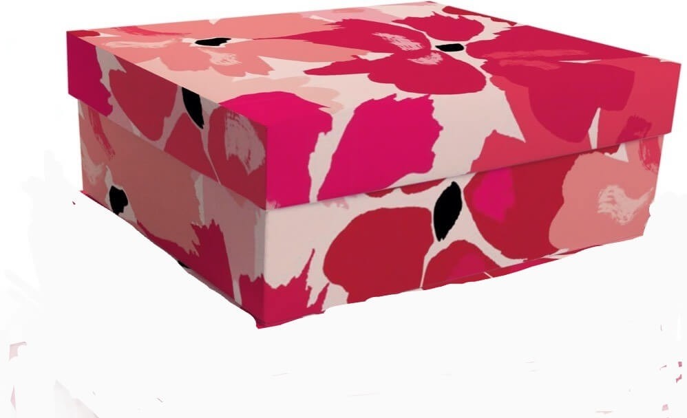Caixa Rígida Flores de Vermelho P
