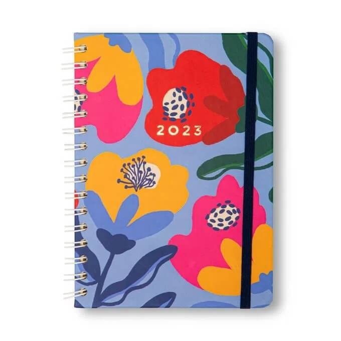 Planner Wire-O 2023 Semanal Cícero Notas A5 Tulipas Azul