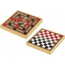 Jogo de Tabuleiro Dama e Trilha - medidas 31x31x4 cm
