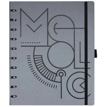 Caderno Mettalic Systemflex tamanho Ultra Titanium Ótima