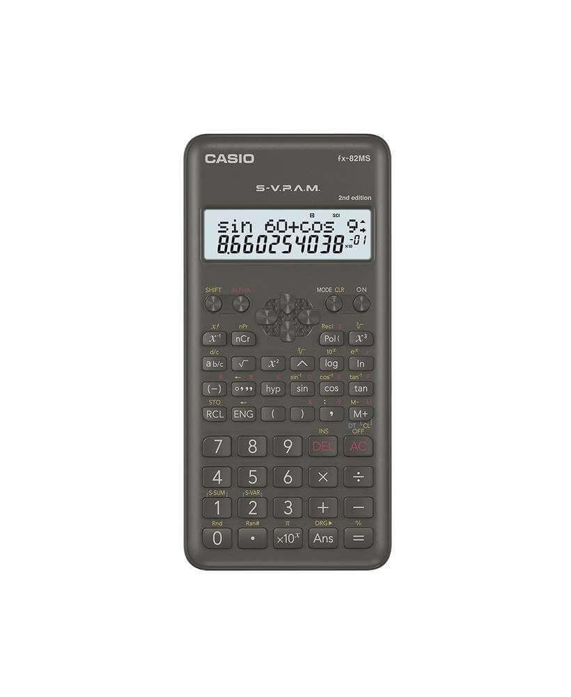 Calculadora Científica Casio c/ 240 Funções, Visor de 2 Linhas e 10 Dígitos FX-82MS