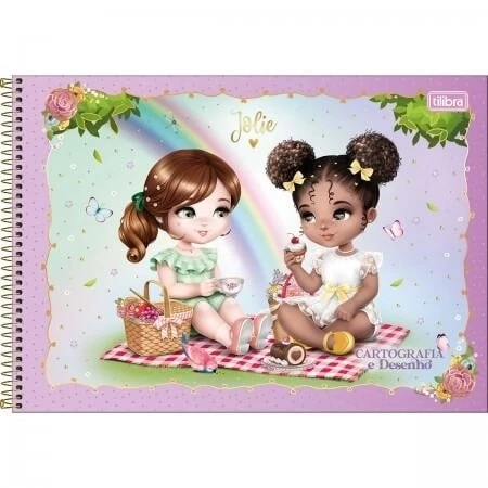 Caderno de Desenho Espiral Jolie 80 Folhas