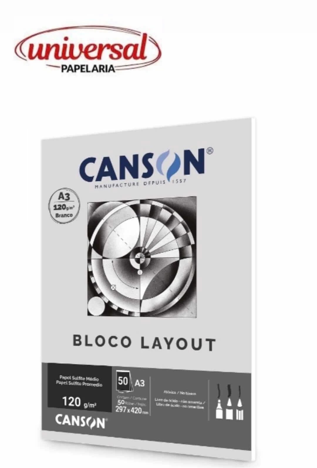 Bloco Canson Layout Estudante 120g/m² A3 50 Folhas
