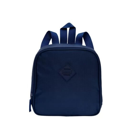 Lancheira Sestini Lunch Crinkle Azul Nylon, Alça Carona